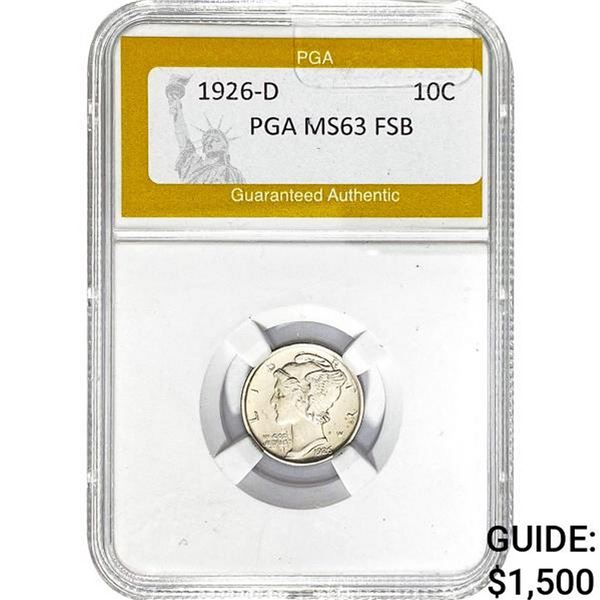 1926-D Mercury Dime PGA MS63 FSB