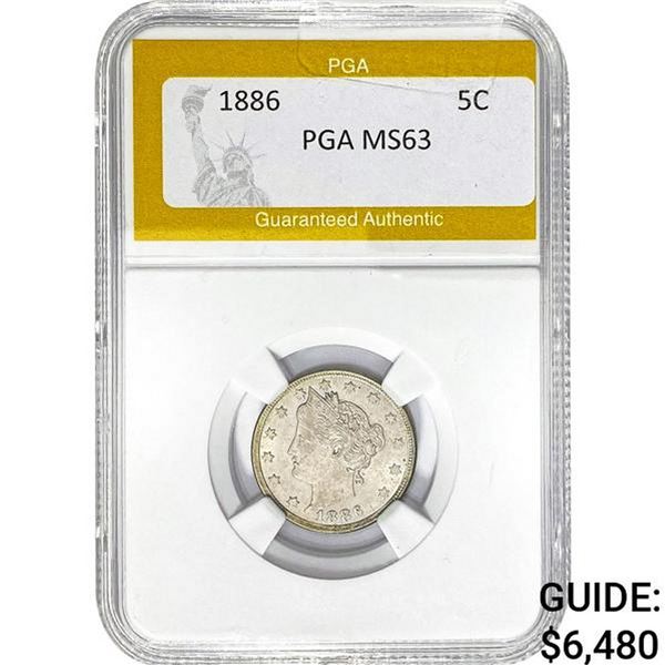 1886 Liberty Head Nickel PGA MS63