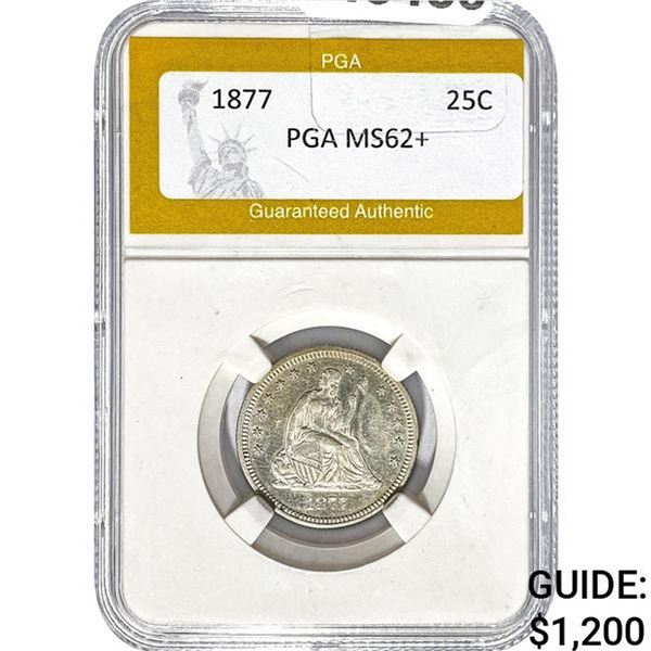 1877 Seated Liberty Quarter PGA MS62+