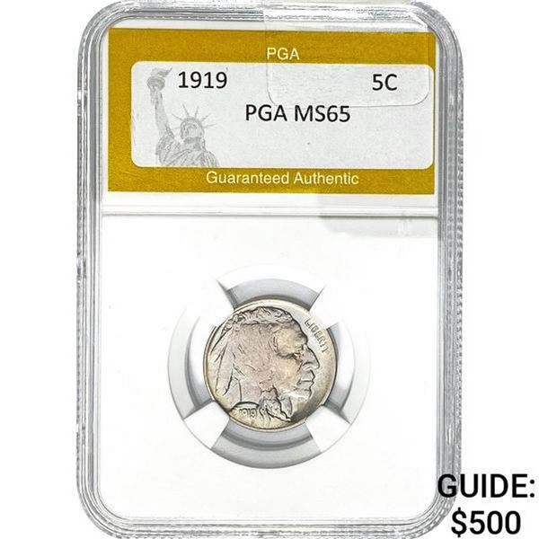 1919 Buffalo Nickel PGA MS65