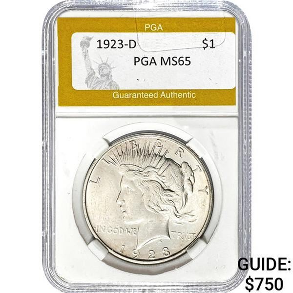 1923-D Peace Dollar PGA MS65