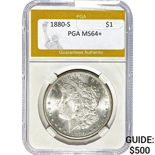 1880-S Morgan Silver Dollar PGA MS64+