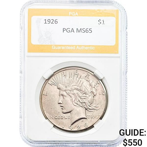 1926 Peace Dollar PGA MS65