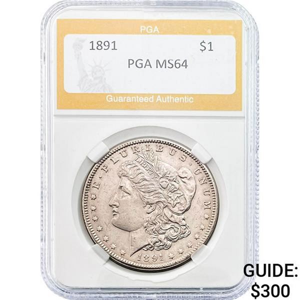 1891 Morgan Silver Dollar PGA MS64