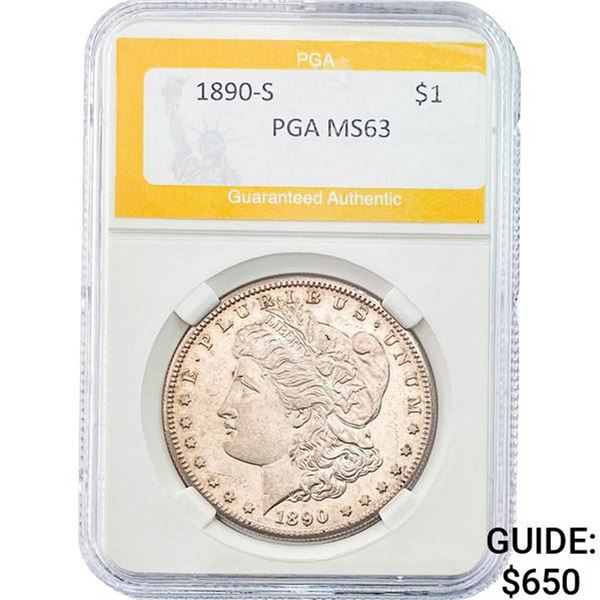 1890-S Morgan Dollar PGA MS63