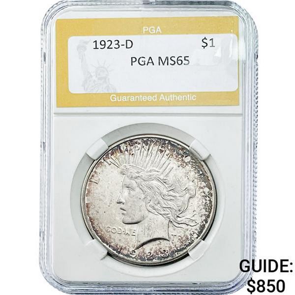 1923-D Peace Dollar PGA MS65