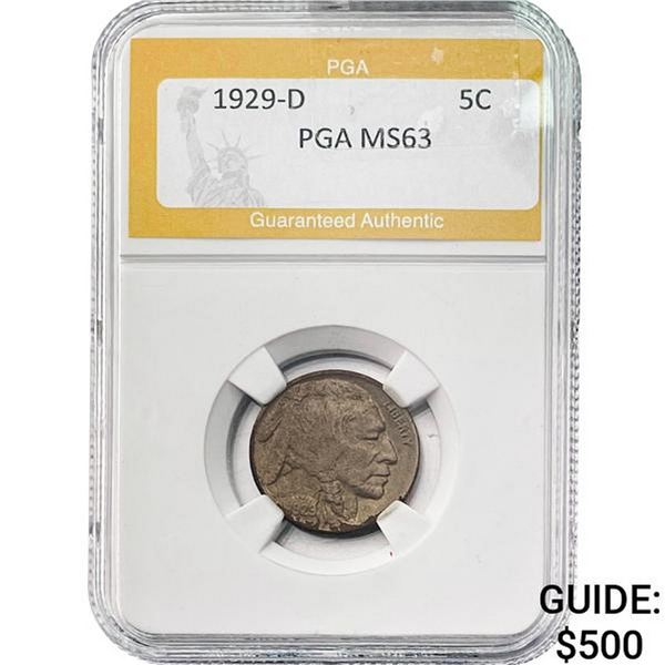 1929-D Buffalo Nickel PGA MS63