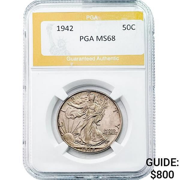1942 Walking Liberty Half Dollar PGA MS6