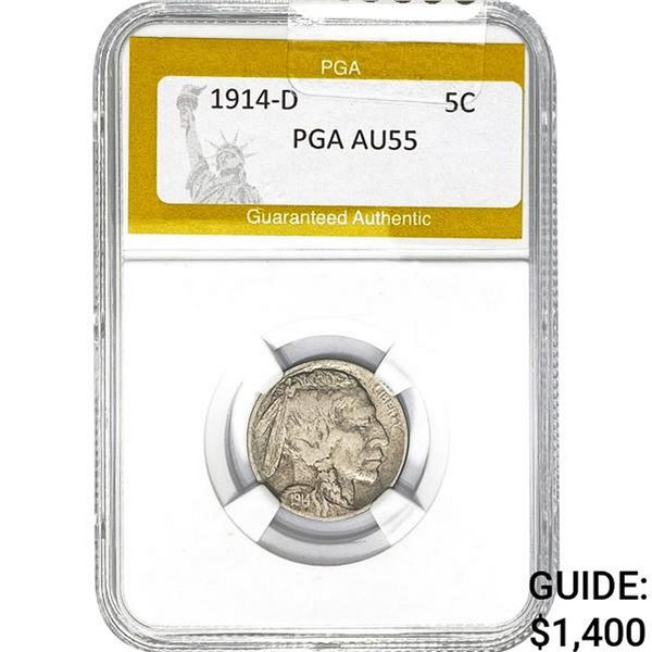 1914-D Buffalo Nickel PGA AU55