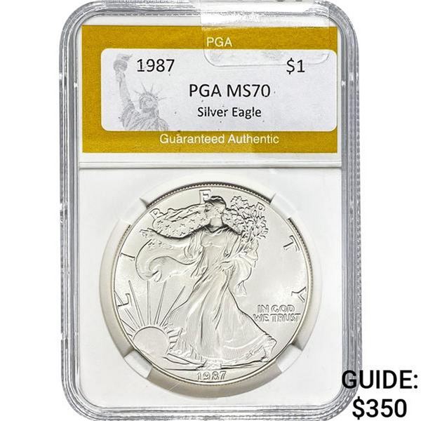 1987 $1 Silver Eagle PGA MS70