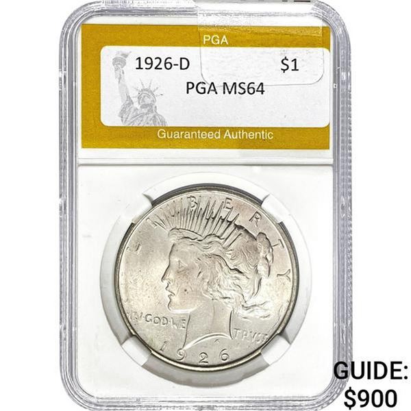 1926-D Peace Dollar PGA MS64
