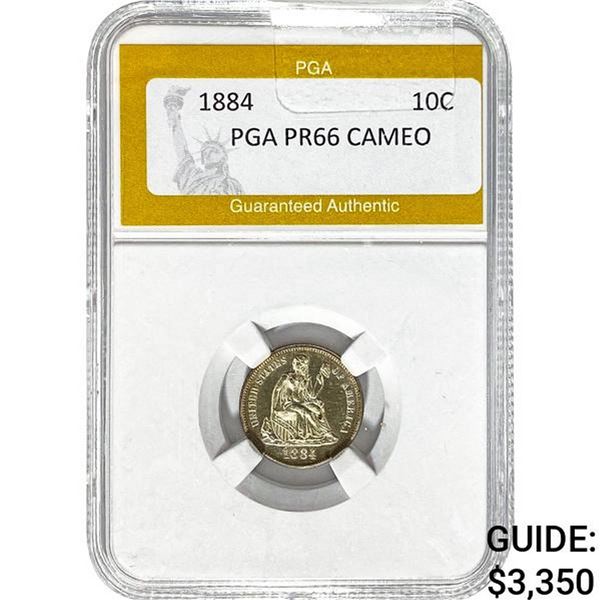 1884 Seated Liberty Dime PGA PR66 CAMEO