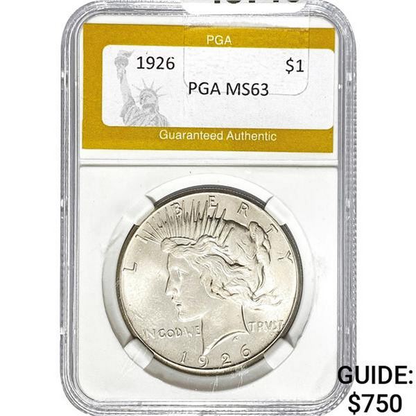 1926 Peace Dollar PGA MS63