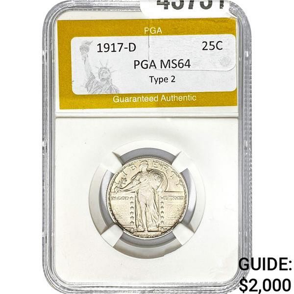 1917-D Standing Liberty Quarter PGA MS64