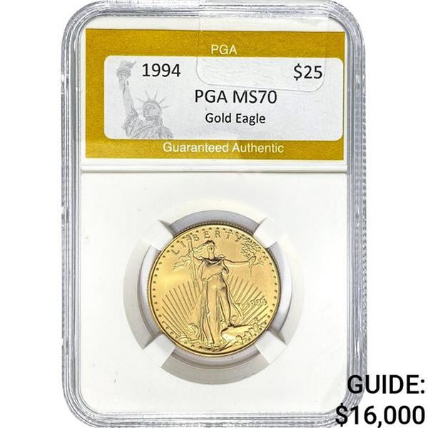 1994 $25 Gold Eagle PGA MS70
