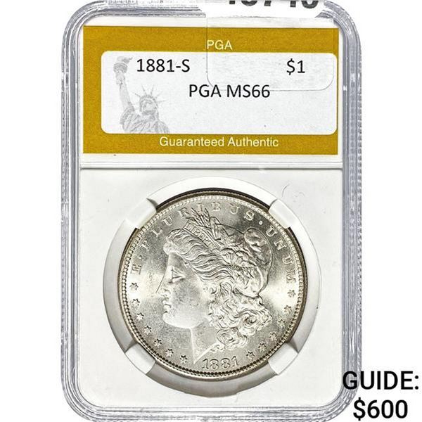 1881-S Morgan Silver Dollar PGA MS66