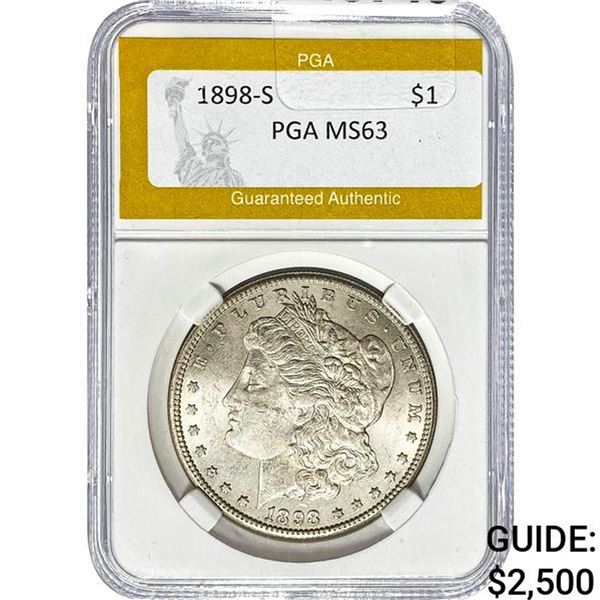 1898-S Morgan Silver Dollar PGA MS63