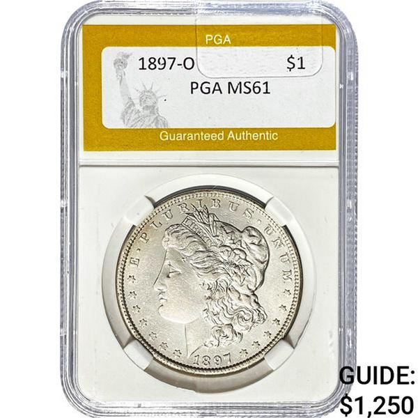 1897-O Morgan Silver Dollar PGA MS61