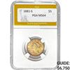 1881-S $5 Liberty Head Half Eagle PGA MS