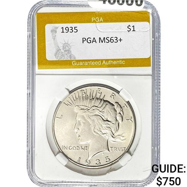 1935 Peace Dollar PGA MS63+