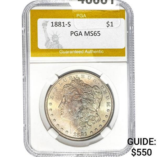 1881-S Morgan Dollar PGA MS65
