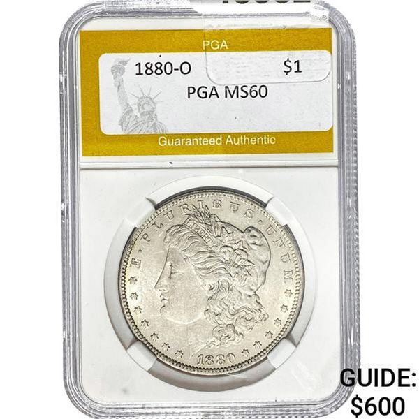 1880-O Morgan Silver Dollar PGA MS60