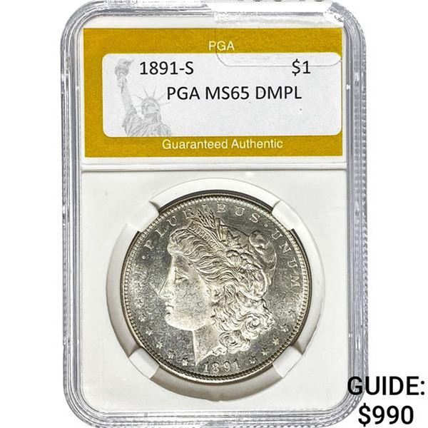 1891-S Morgan Dollar PGA MS65 DMPL