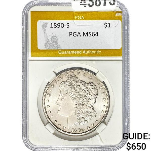 1890-S Morgan Dollar PGA MS64