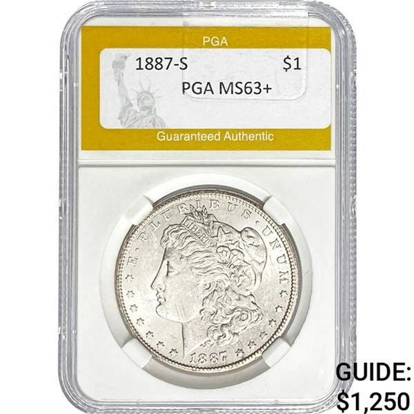 1887-S Morgan Silver Dollar PGA MS63+