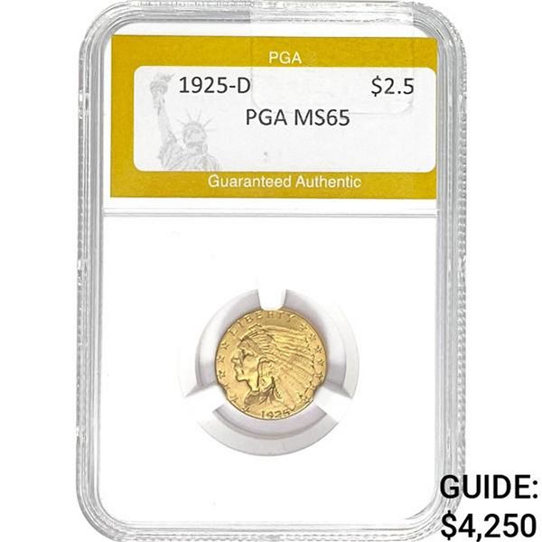 1925-D $2.5 Indian Head PGA MS65