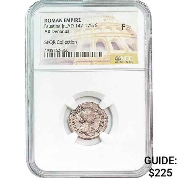 Roman Faustina Jr. AD 147-175/6 Silver Denarius