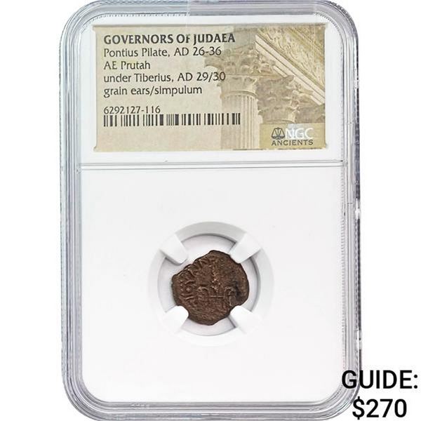 Judaea Pontius Pilate, AD 26-36 Bronze Prutah NGC