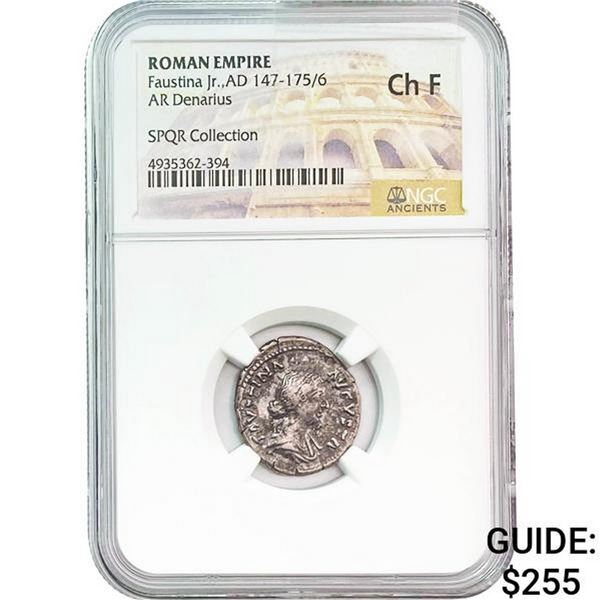 Roman Faustina Jr. AD 147-175/6 Silver Denarius