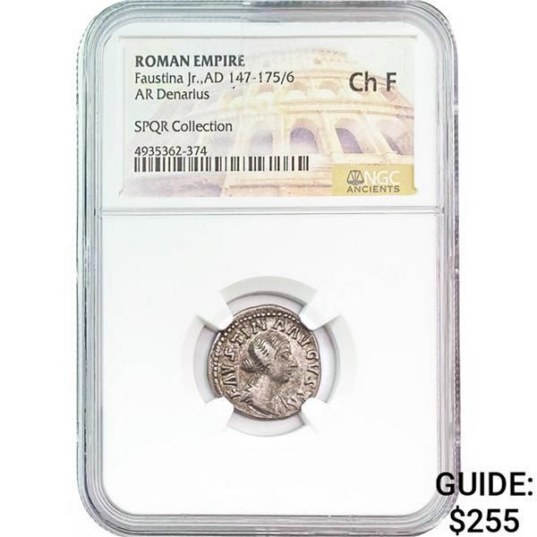 Roman Faustina Jr. AD 147-175/6 Silver Denarius