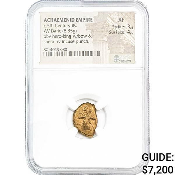 Achaemenid 5th Century BC .2684oz Gold Daric NGC