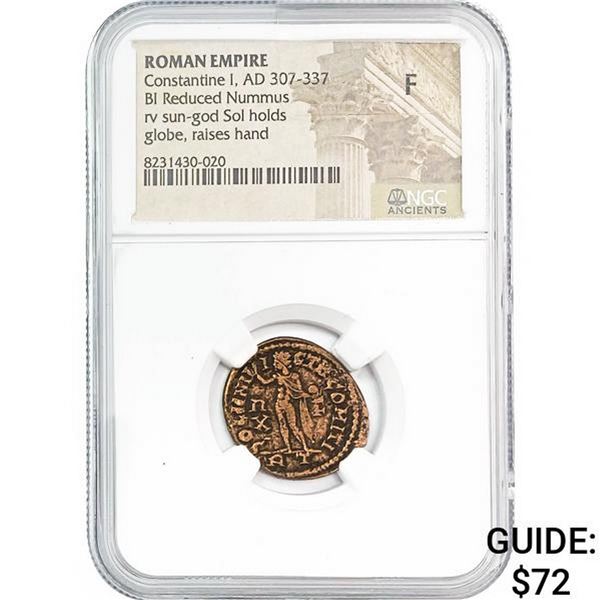 Roman Constantine I AD 307-337 BI Reduced Nummus