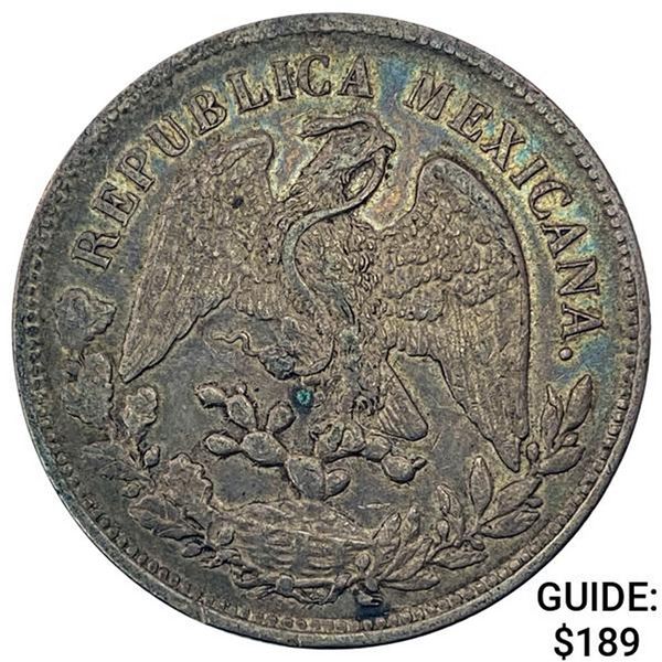 1899Cn JQ Mexican Silver Peso NEARLY UNCIRCULATED