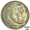 Image 1 : 1936-J Germany Silver 5 Reichsmark CLOSELY UNCIRCULATED