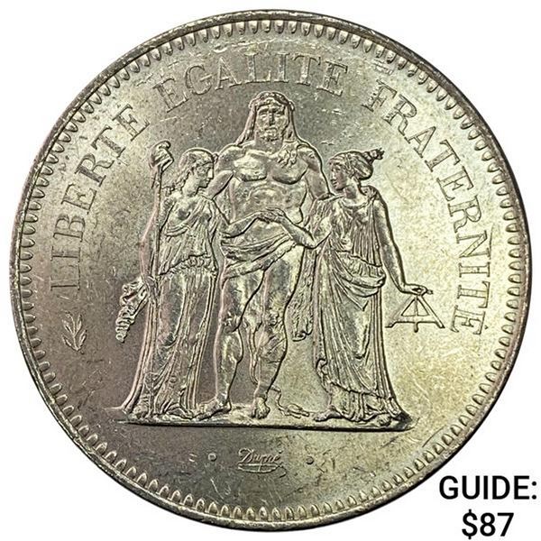 1975 France .8681oz Silver 50 Francs UNCIRCULATED