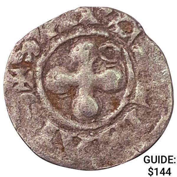 1100-1225 Crusades France Silver Denier NEARLY UNCIRCULATED