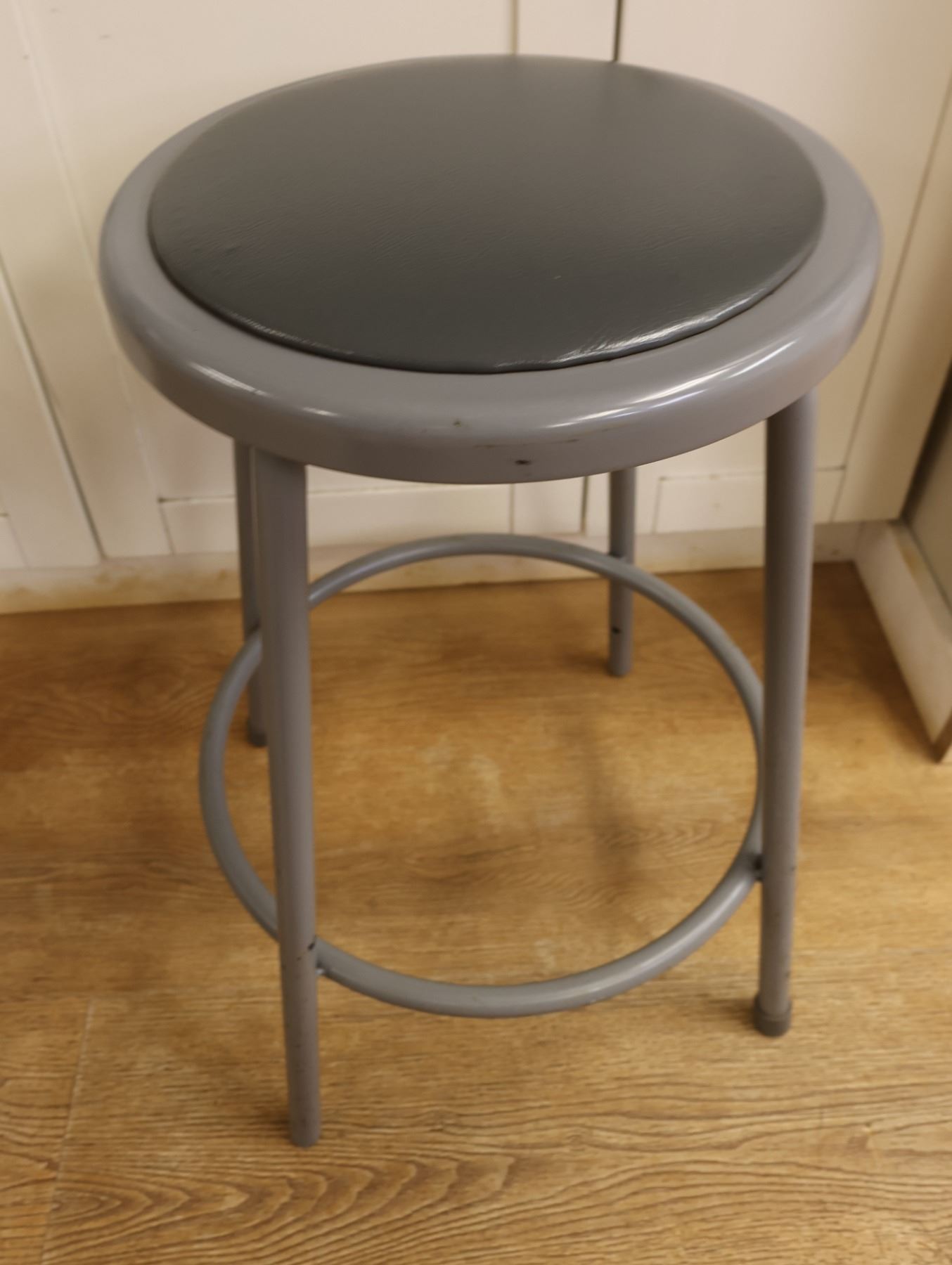 Round Metal Stool w/ Upholstered Seat 13