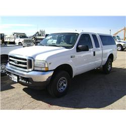 2002 FORD F250XL SD 4 DOOR SUPER CAB 4X4 PICKUP TRUCK, s/n: 1FTNX21L12EB61677