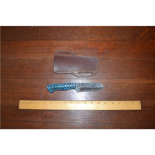 Handmade Damascus Steel Knife & Sheath