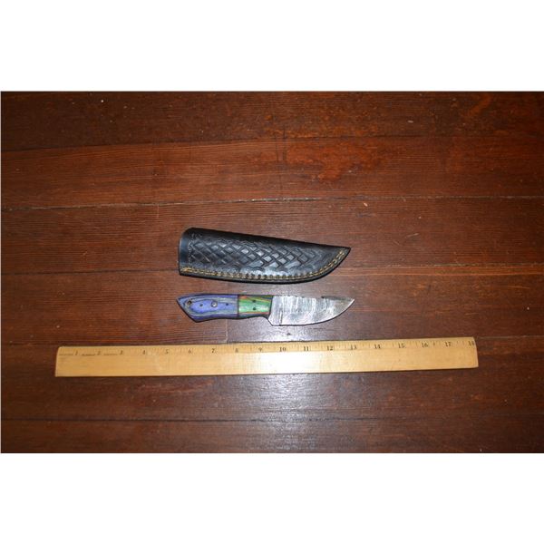 Handmade Damascus Steel Knife & Sheath