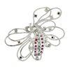 Image 4 : Vintage Handmade Platinum 4.75 ctw Ruby & Diamond Large Butterfly Bug Brooch Pin