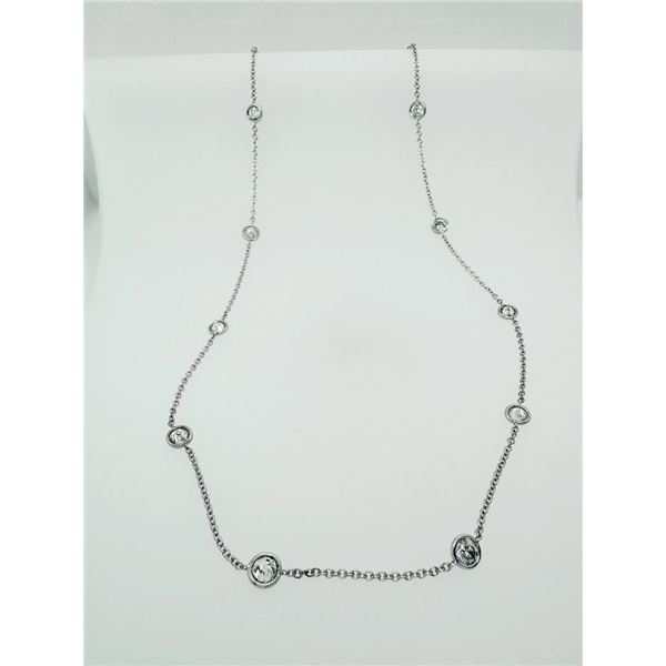 2.99 ctw "Diamonds by the Yard" Diamond Necklace - 18K White Gold