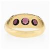 Image 7 : Antique Victorian 14k Gold 1.80 ctw Bezel Rhodolite Garnet Textured Repousse Rin