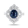 Image 2 : 3.20 ctw UNHEATED Blue Sapphire and 1.15 ctw Diamond Platinum Ring (GIA CERTIFIE