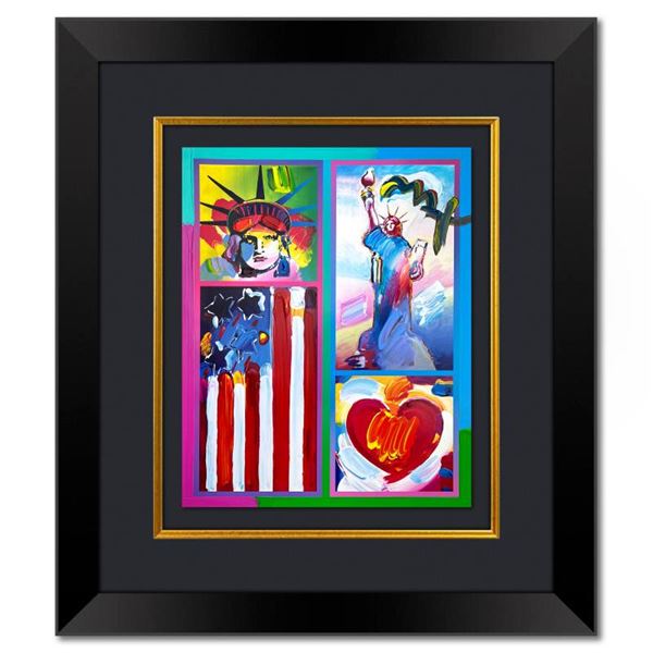 2 Liberties, Flag and Heart by Peter Max