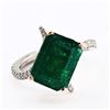 Image 1 : 4.86 ctw Emerald and 0.74 ctw Diamond 14K White and Yellow Gold Ring